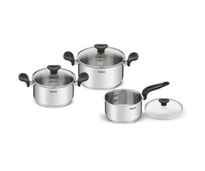 Batería de Cocina Tefal Primary E308S674/ Cazo Ø16cm/ Cacerola Ø18cm/ Cacerola Ø20cm/ Aluminio/ Apta para Inducción