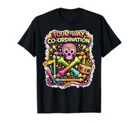 Batería de coordinación de Cuatro vías, Baquetas Divertidas con Calavera Camiseta