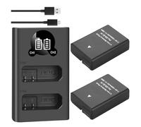 Batería De EN-EL14 De 1500mAh + Cargador Dual LED, Compatible con Nikon, P7800,P7100,D3400,D5500,D5300,D5200,D3200,D3300(2BatteryWithCharger)