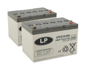 Batería de gel de plomo 2 x 12 V 60 Ah compatible con silla de ruedas E-Mobil Seniorenmobil etc.