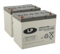 Batería de gel de plomo 2 x 12 V 70 Ah compatible con silla de ruedas E-Mobil Seniorenmobil entre otros. Compatible con baterías AGM con 75 Ah, 77 Ah, 80 Ah, duradera, sin mantenimiento