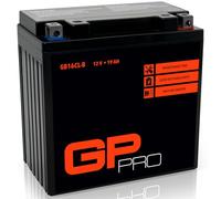 Batería de gel GP-PRO GB16 12 V 19 Ah 255 A para Quad ATV Moto | sellada libre de mantenimiento, polo pos. derecha, 176x100x175mm, 7,7kg, similar a YB16 CB16 FB16