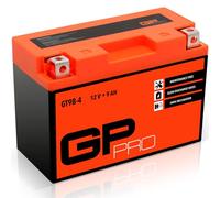 Batería de gel GP-PRO GT9B-4 12V 9Ah 120A para scooter y moto | sellada libre de mantenimiento, polo pos. izq., 150mm x 71mm x 106mm, 2,9kg, similar a YT9B-4, YT9B-BS, 50801