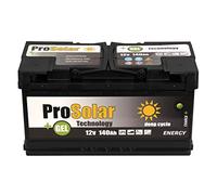 Batería de gel ProSolar de 140 Ah, batería solar de 12 V y batería de suministro, baterías solares de consumo, sin mantenimiento y sellada, tecnología Deep Cycle