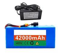 Batería de iones de litio de 48 V y 42 Ah, paquete de batería de litio recargable 13S3P con cargador de 54,6 V 2 A, para bicicleta eléctrica y scooter XT60