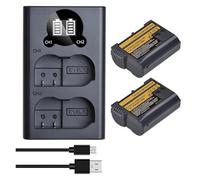 Batería De Iones De Litio EN-EL15C + Cargador De Batería Dual, Compatible Con Nikon, EN-EL15 EL15A MH-25 MH-25a Z5 Z6 II Z7 Z7II Z8 D600 D750 D800E D810 D7100(2 BAT and CH kit)