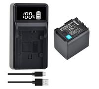 Batería De Iones De Litio For Cámara De Repuesto BP-820 De 1780 MAh + Cargador USB LCD, Compatible Con Baterías De Videocámaras Canon, HF G30 G40 XA20 Y XA25(1 Battery 1 Charger)