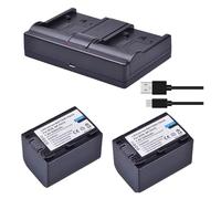 Batería De Iones De Litio NP-FH70 De 3000mAh, Compatible Con Sony, NP-FH30 NP-FH40 NP-FH60 NP-FH50, DCR DVD508 DVD408 DVD308 DVD105 HC28 SR300 SR200 SR82(2 Battery 1 Charger)