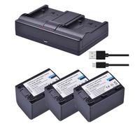 Batería De Iones De Litio NP-FH70 De 3000mAh, Compatible Con Sony, NP-FH30 NP-FH40 NP-FH60 NP-FH50, DCR DVD508 DVD408 DVD308 DVD105 HC28 SR300 SR200 SR82(3 Battery 1 Charger)