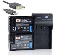 Batería de iones de litio PS-BLM1 BLM-1 BLM1 DSTE de 7,4 V 2100 mAh (2 unidades) + cargador micro USB compatible con Olympus BLM5, PS-BLM5, BLM-5, EVOLT E-300, E-330, E-500, C-7070, C-8080, E-1, E-3