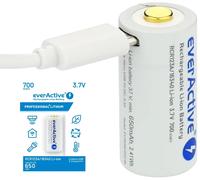 Batería de litio 16340 (CR123) 37V 650mAh recargable por microUSB con LED de estado - everActive