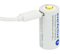 Batería de litio 16340 (CR123) 3V 700mAh Recargable por microUSB con LED de estado - everActive