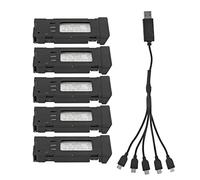 Batería de Litio 3.7V 1200mAh para RC Drone E58, L800, JY019, S168 y más con Cable de Carga Portátil 5 en 1
