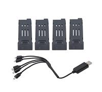 Batería de Litio de 1200mah, protección Fuerte Negra, Alta conversión de 3,7 V para Dron de Control Remoto E58 L800 JY019 S168 (Cuatro baterías)