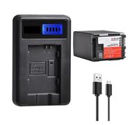 Batería De Litio De 2800 MAh BP-828 con Cargador USB LCD, Compatible con Canon, For HF G50, G60, XA40, XA45, GX10, HF-G20, G21, G40, XA10, 11(1 Battery Set)