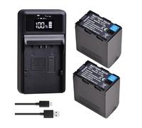 Batería De Litio De 7800 MAh O Cargador USB, Compatible con JVC, For SSL-JVC70 GY-HMQ10 GY-HM200 GY-LS300 GY-HM600 GY-HM650(2 Battery Set)