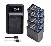 Batería De Litio De 7800 MAh O Cargador USB, Compatible con JVC, For SSL-JVC70 GY-HMQ10 GY-HM200 GY-LS300 GY-HM600 GY-HM650(4 Battery Set)