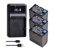 Batería De Litio De 7800 MAh O Cargador USB, Compatible con JVC, For SSL-JVC70 GY-HMQ10 GY-HM200 GY-LS300 GY-HM600 GY-HM650(3 Battery Set)