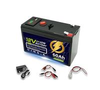 Batería de litio LiFeP04 de 12 V y 60-150 Ah con BMS integrado for carga solar, buscador de peces, aplicaciones marinas, de acampada al aire libre y fuera de la red eléctrica.(12V 60Ah)