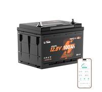 Batería de Litio LiFePO4 12V 100Ah con Bluetooth, Batería para Asiento DIN H5 (AI168 mm) para Autocaravana con BMS de 100A, Protección de Baja Temperatura, Asiento Giratorio, Barco y Sistema Solar Off