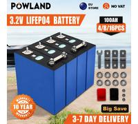 Batería de litio LiFePO4 recargable de grado A, 4/8/16 piezas, 3.2V 100Ah, 6000 ciclos, para sistema de energía solar Grade A 100Ah-16PCS