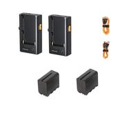 Batería De Litio NP-F960 970, Cargador Rápido, Compatible con Sokani, Godox, Luces De Video, Cámaras DSLR NP-F Y Monitores.(2pc F970 Add Charger)