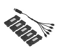 Batería de Litio para Drones RC de 3.7V 1200MAh, Batería de Avión RC Batería Portátil Liviana para Drones RC con Cable 5 en 1 para E58 L800 JY019 S168 y Otros Aviones RC