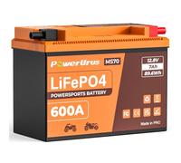 Batería de litio para motocicleta, PowerUrus 12 V, batería de litio LiFePO4 con BMS 12,8 V 7 Ah 600 CCA YTX4L-BS LiFePO4, baterías de arranque para motocicletas, ATV, UTV, etc.
