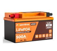 Batería de litio para motocicleta, PowerUrus 12 V LiFePO4 con BMS, 12,8 V 5 Ah 500 CCA, YTX4L-BS, LiFePO4 para arranque de motocicletas ATV UTV