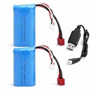 Batería de Litio RC Lipo 7.4V 1500mAh 15C RC Coche Barco con Cable de Carga