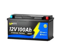 Batería de Litio Wattcycle LiFePO4 de 12V 100Ah (Modelo H190) con Bluetooth, Sistema de gestión de batería (BMS) de 100 A, 1280 WH, para autocaravanas, caravanas y Motores eléctricos de Arrastre