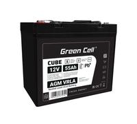 Batería de mantenimiento gratuito Green Cell Cube AGM VRLA IP54 12V 55Ah para cortacéspedes, scooters, barcos y sillas de ruedas