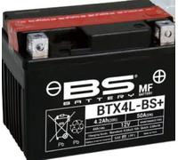 Batería de moto BS BTX4L-BS (YTX4L-BS) - Sin mantenimiento - 12 V 3 Ah - Dimensiones: 113 x 70 x 85 mm compatible con BSV GZ 50