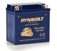 Batería de moto Dynavolt NANO-GEL MG14-BS-C 12V 14Ah 315A, reemplaza YTX14-BS, Dimensiones: 150x86x145mm, Batería de moto de gel sin mantenimiento y a prueba de fugas