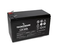 Batería de Plomo-ácido Tecnoware 12 V - para SAI, videovigilancia y Sistemas de Alarma - Conexión Faston 6.3 mm - Dimensiones 15,1x 9,4 x 6,5 cm - Capacidad 9 Ah, Blanco