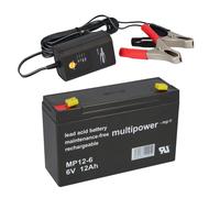 Batería De Plomo Compatible 3-FM-10 20HR 6V 12Ah 13Ah GEL+Cargador