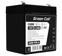 Batería de Plomo de Gel AGM 12 V 5,3 Ah Green Cell batería para SAI batería de Plomo Sealed Lead-Acid Batería VRLA Resistente a ciclos, Sistema de Alarma Juguete Caja pesquera Linterna Linterna