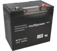 Batería De Plomo Multipower MP62-12C Pb 12V / 62Ah Resistente A Ciclos