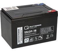 Batería de plomo Q-Batteries 12LCP-15 12 V 15 Ah compatible con scooter, duradera, sin mantenimiento, fiable, batería de repuesto, batería, fuente de alimentación