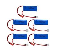 Batería De Polímero De Litio De 7,4 V, 600 MAh, 20 C, Compatible Con WLtoys, For Coches De Carreras RC K969, K979, K989, K999, P929 Y P939.(5pcs)
