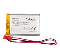 Batería de polímero de Litio LP623255 de 3,7 V, 1100 mAh, AKYGA AKY0646 Li-Po PCM JST de 2 Pines, Conector de 2,54 15 cm