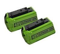 Batería De Repuesto 40V 6000mAh Li Ion Compatible Con GreenWorks G Max Para Cortacésped Sin Cable Soplador Motosierra Recortadora Jardín 29462 29472 29282(2PCS)