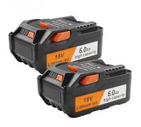 Bateria de Repuesto Compatible con Ridgid 18V Herramientas Sin Cable 6,0Ah Litio Ion Pack para R840087 R840085 R840083 AC840089 Taladro Atornillador Negro(2 Piece 6.0Ah)