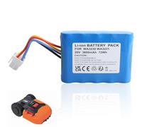 Batería de repuesto compatible con Worx Landroid S300, S 390m2, S Basic, S300i, S450i, S500i, S700i, WR106SI, WR102SI, WR105SI, WR115MI, WA3230, 3600 mAh, 20 V, batería para robot cortacésped