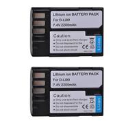 Batería De Repuesto D-LI90 DLI90 De 2200mAh, Cargador Dual LED, Compatible Con PENTAX, 645D 645Z K-01 K-1 K-3 II K-5 II K-5 IIs K-7 K01 K3(2pcs battery)