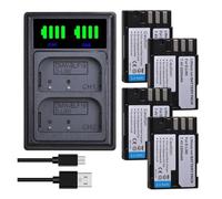 Batería De Repuesto D-LI90 DLI90 De 2200mAh, Cargador Dual LED, Compatible Con PENTAX, 645D 645Z K-01 K-1 K-3 II K-5 II K-5 IIs K-7 K01 K3(4 battery 1 charger)