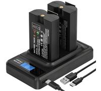 Batería de repuesto de 7200 mAh para anillo, paquete de 2 baterías recargables de liberación rápida V4 con estación de carga LED para cámara de timbre de puerta 2/3/4, foco y cámara adhesiva