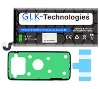 Batería de repuesto de alta potencia compatible con Samsung Galaxy S8 SM-G950F EB-BG950BBE | Original GLK-Technologies Battery | 3200 mAh | Incluye 2 juegos de cinta adhesiva