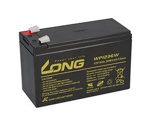 Batería de repuesto Eaton 5P650i 12 V 9 Ah AGM de plomo equivalente a 7590116 Kung Long WP1236W alta corriente 6,3 mm Faston SAI batería sin mantenimiento 151 x 65 x 94 mm 2,7 kg