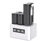 Batería de Repuesto Mejorada, Paquete de 3,3,65 V 6040 mAh, con estación de Carga y Pantalla Digital LED, diseñada para Ring Doorbell Camera 2/3/4,3Plus, cámara Spotlight y cámara Stick Up CAM
